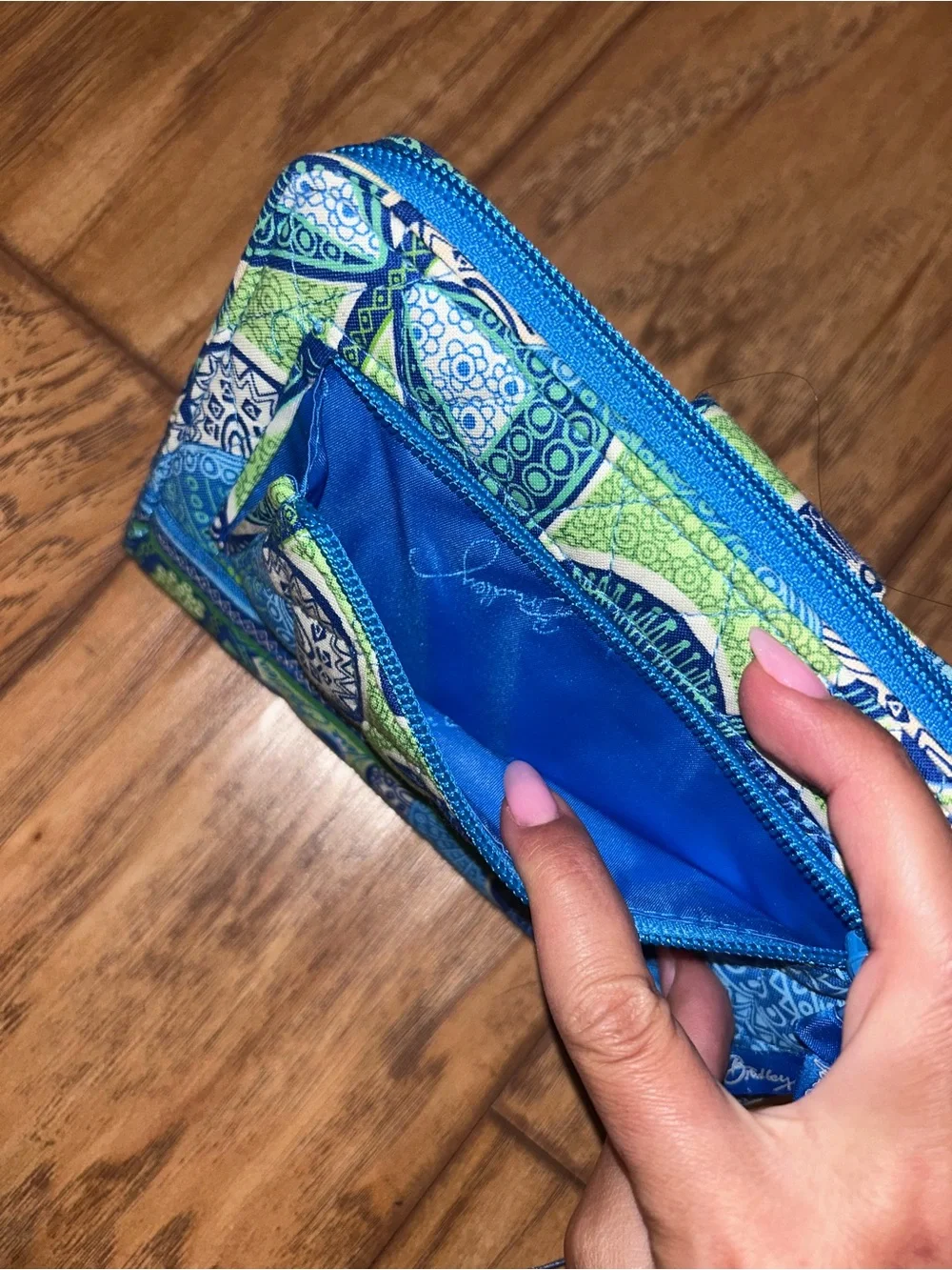 Vera Bradley Blue & Green Floral Zip Wallet - Picture 5 of 5